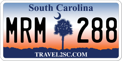 SC license plate MRM288