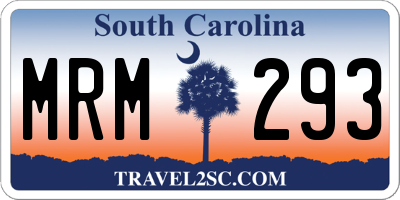 SC license plate MRM293