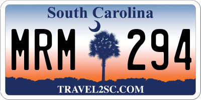 SC license plate MRM294
