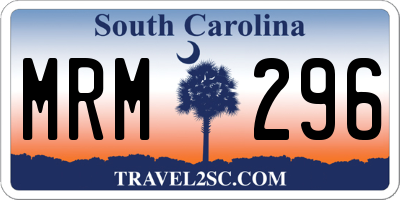 SC license plate MRM296