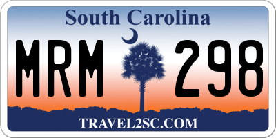 SC license plate MRM298