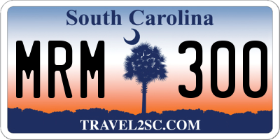 SC license plate MRM300