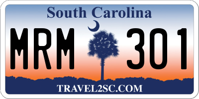 SC license plate MRM301
