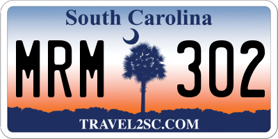 SC license plate MRM302