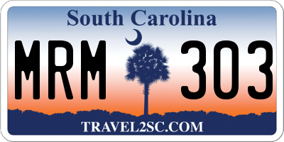 SC license plate MRM303