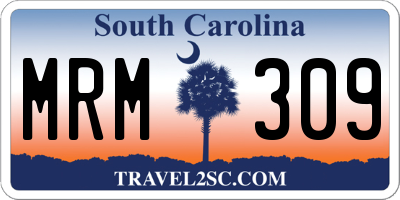 SC license plate MRM309