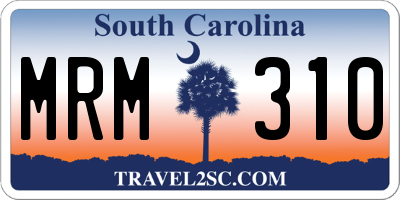 SC license plate MRM310