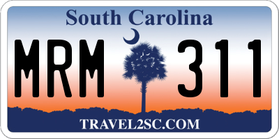 SC license plate MRM311