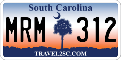 SC license plate MRM312