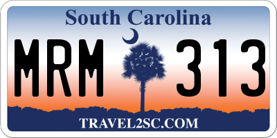 SC license plate MRM313
