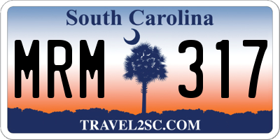 SC license plate MRM317