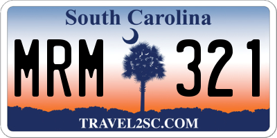 SC license plate MRM321