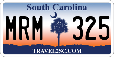 SC license plate MRM325