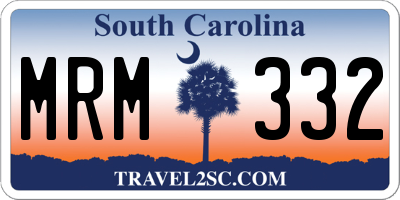 SC license plate MRM332
