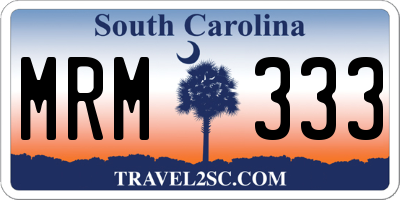SC license plate MRM333