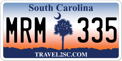 SC license plate MRM335