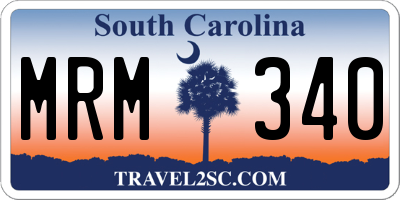 SC license plate MRM340