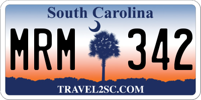 SC license plate MRM342