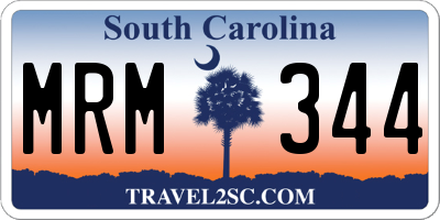 SC license plate MRM344
