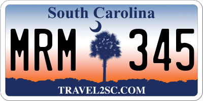 SC license plate MRM345