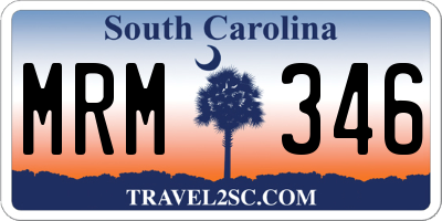 SC license plate MRM346