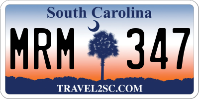 SC license plate MRM347