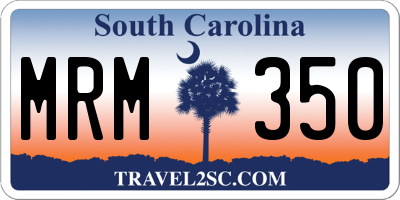 SC license plate MRM350