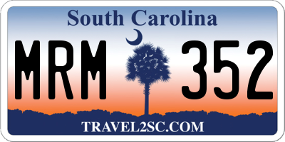 SC license plate MRM352