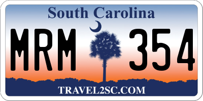 SC license plate MRM354