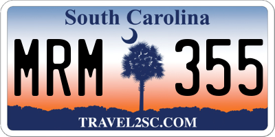 SC license plate MRM355
