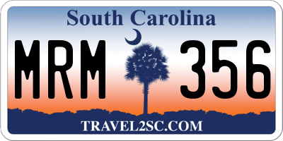 SC license plate MRM356