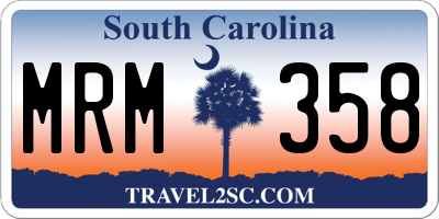 SC license plate MRM358
