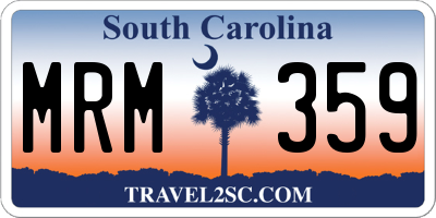 SC license plate MRM359