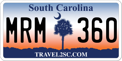 SC license plate MRM360