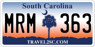 SC license plate MRM363