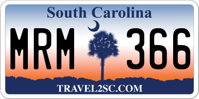 SC license plate MRM366