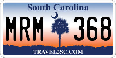 SC license plate MRM368