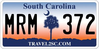 SC license plate MRM372