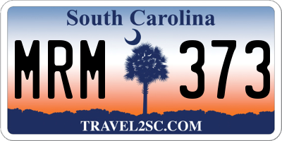 SC license plate MRM373