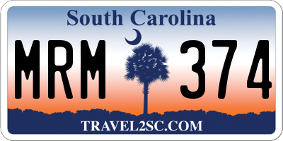 SC license plate MRM374