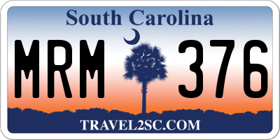 SC license plate MRM376