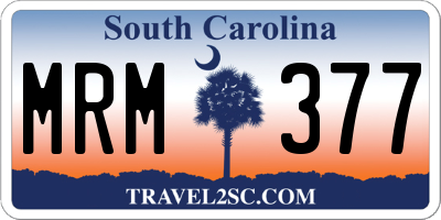 SC license plate MRM377