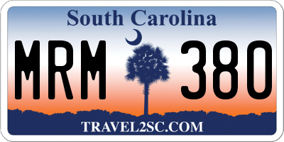 SC license plate MRM380