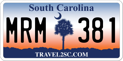 SC license plate MRM381