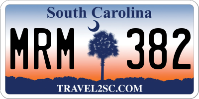 SC license plate MRM382