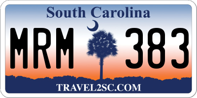 SC license plate MRM383