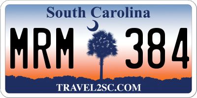 SC license plate MRM384