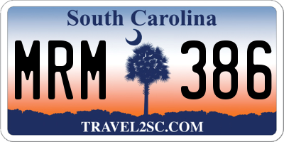 SC license plate MRM386