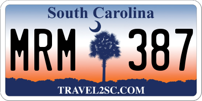SC license plate MRM387