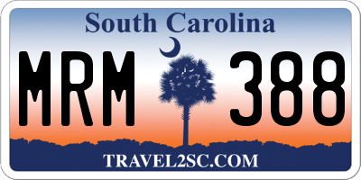 SC license plate MRM388